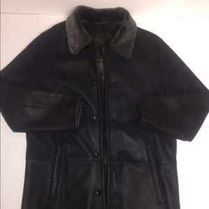 Hugo Boss Lamb Leather Jacket Fur Coat Men’s Large